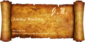 Janky Mónika névjegykártya